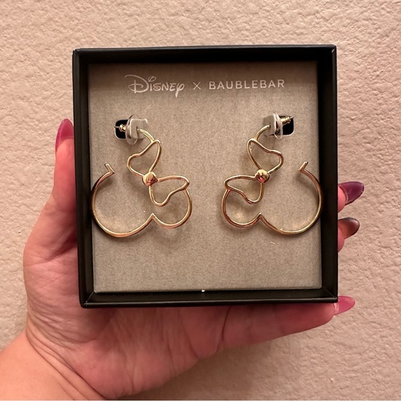 BaubleBar Jewelry Baublebar X Disney Gold Minnie Mouse Hoops Poshmark